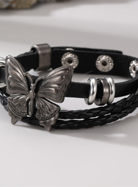 热卖精品款Men Bracelets时尚方形铆钉手链男女通用手饰品