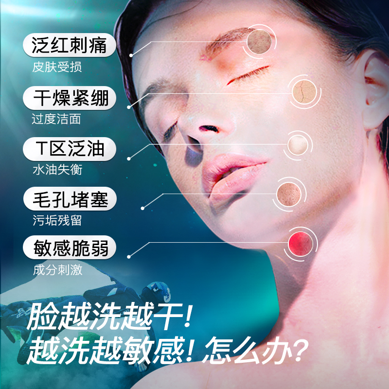 iLab艾莱博三重氨基酸洁面(舒缓褪红)50ml旅行装防护舒缓保湿控油