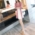 Đầm suông thu đông mới 2019 Đầm voan thời trang đầu thu chân váy mùa thu khí hậu set đồ nữ hai mảnh - Váy eo cao đầm sơ mi trắng thắt eo Váy eo cao