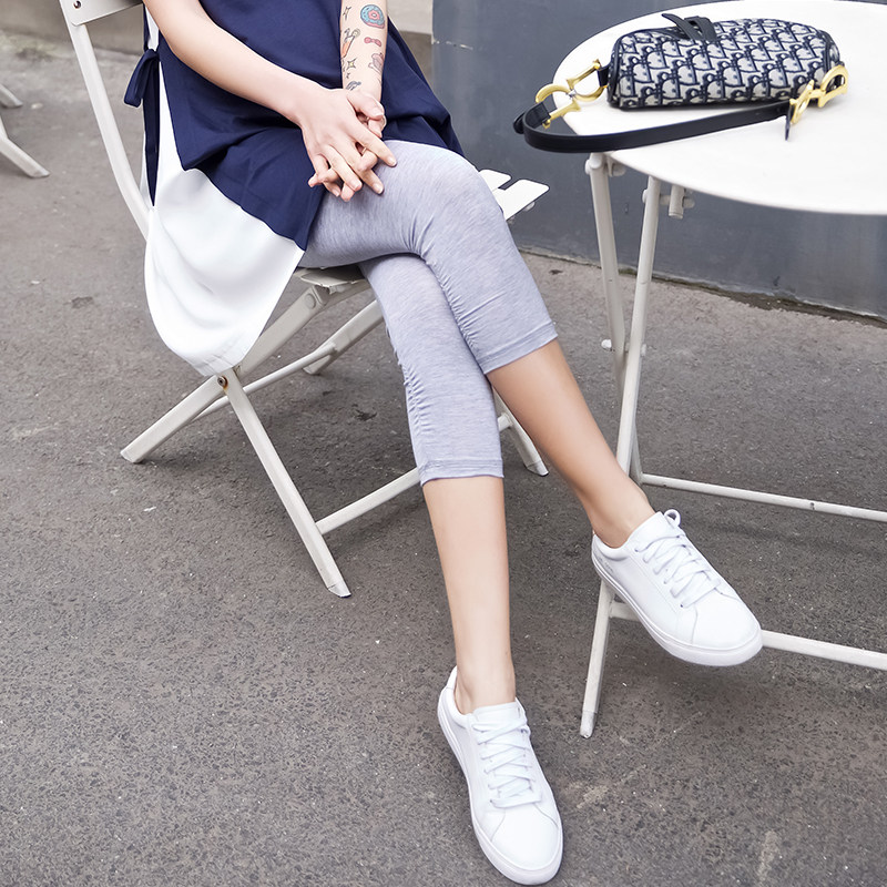 夏季七分裤莫代尔孕妇打底裤 莎领服饰孕妇打底裤