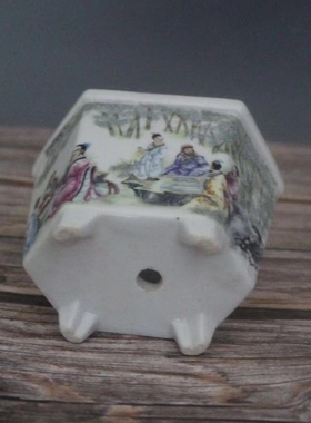 民国粉彩人物复古风花盆多肉兰花