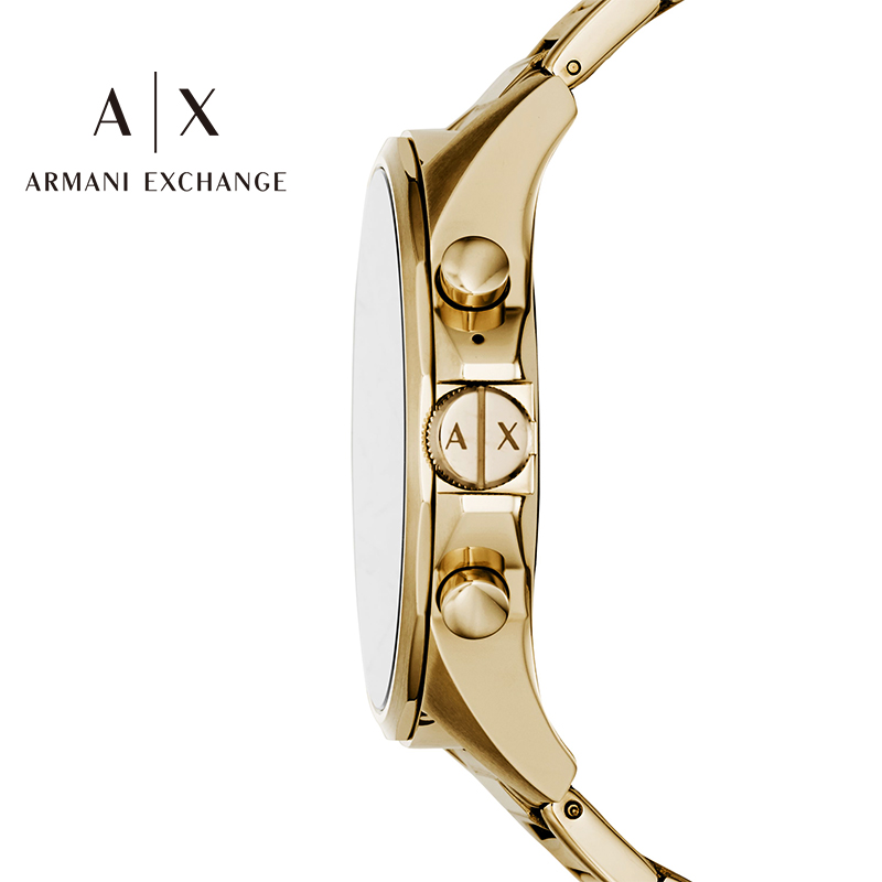 阿玛尼手表男Armani Exchange金色钢带电子智能手表潮流表AXT2001