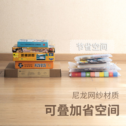 懒角落玩具收纳袋儿童拼图分类整理袋积木小颗粒透明拉链网纱袋 - 图2