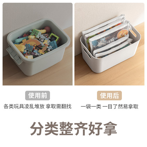 懒角落玩具收纳袋儿童拼图分类整理袋积木小颗粒透明拉链网纱袋 - 图1