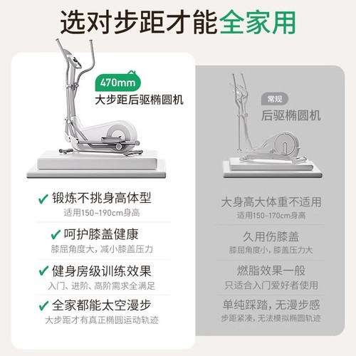 麦瑞克椭圆机家用太空漫步机健身房器材运动小型静音椭圆仪蜗牛S