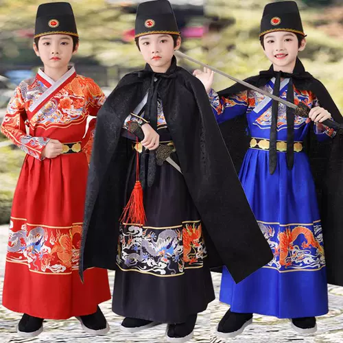 Детское ханьфу, костюм мальчика цветочника для мальчиков и девочек, летучая рыба