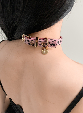 夜间教习室锁骨链复古豹纹辣妹项圈choker项链女朋克高级小众颈链