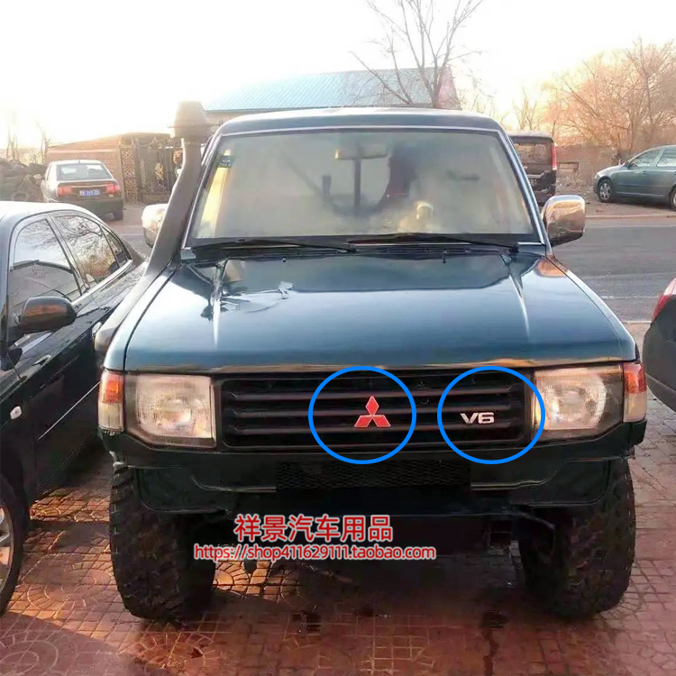 适用于三菱pajero V31V33V45中网标猎豹飞腾立标V6尾标志装饰改装 - 图2