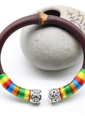 正品天藤记藏银血藤配节手镯 西藏银饰男款女款有节无情侣款木藤