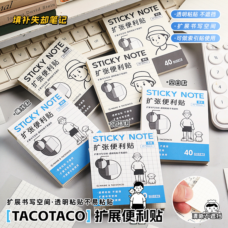 任意扩张便利贴隐形便签纸不遮挡文字学生笔记高透可折叠N次贴 - 图0