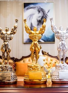 健身肌肉男跆拳道馆大力士摆件