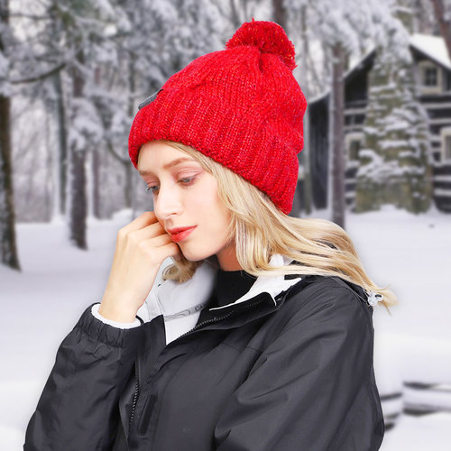 毛线帽子女冬毛绒显脸小加绒加厚保暖大头围2021年爆款百搭针织帽 - 图2