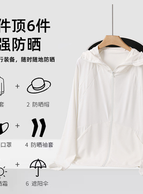 夏季女冰丝透气黑胶帽檐防晒衣