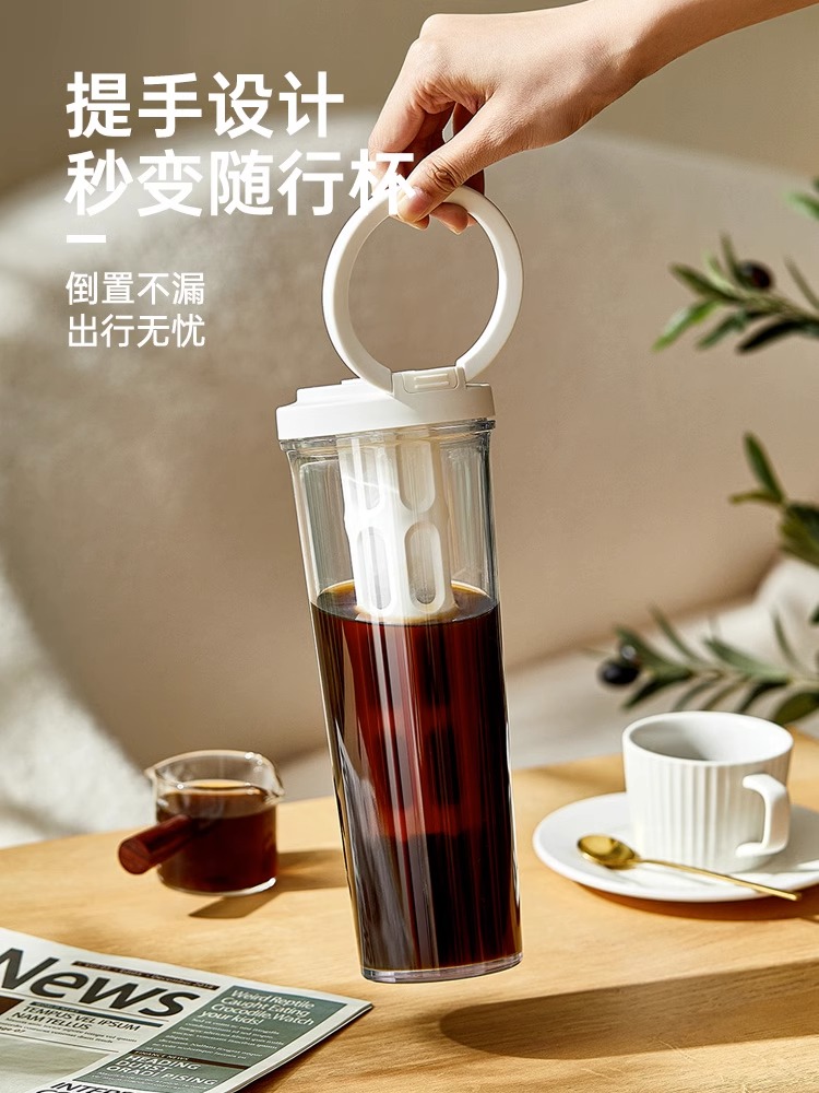 德国咖啡冷萃壶夏季大容量户外便捷随行水杯密封冷萃杯冷泡果茶壶 - 图3