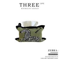 Tlife-Zebra-tissue box Nordic minimalist creative retro vehicular needle loom art paper towel sleeve) zebra