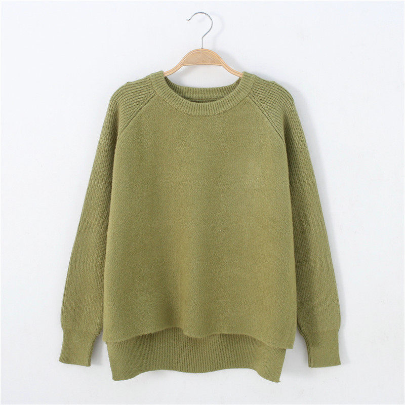 前短后长短款圆领套头毛衣女秋冬新款宽松百搭慵懒显瘦针织上衣,淘宝优惠券,粉丝福利购,淘宝优惠卷