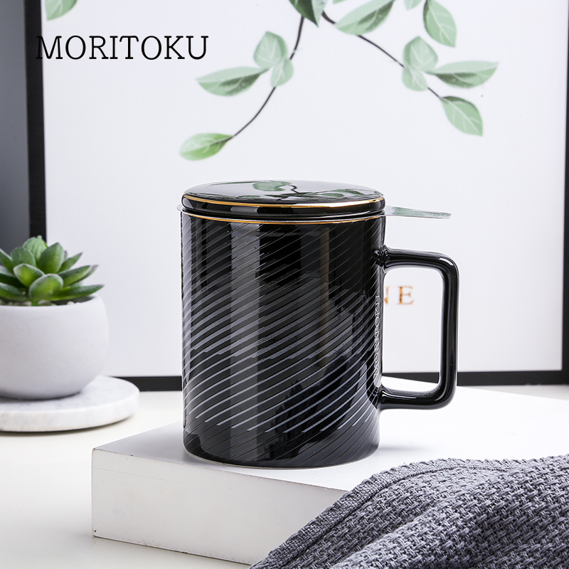 moritoku日本简约咖啡杯泡茶杯陶瓷对杯创意马克杯生日节日礼物 - 图1