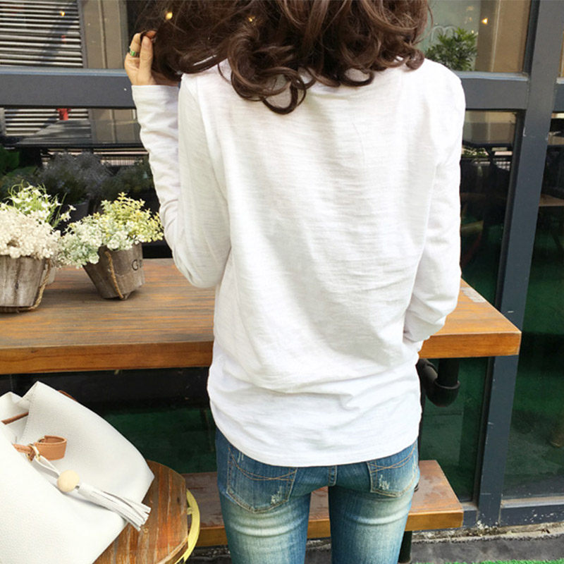 2020年春秋装新款冬季竹节棉打底衫 韩简娜T恤