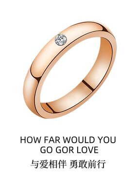 经典单钻素圈戒指可尾戒3号