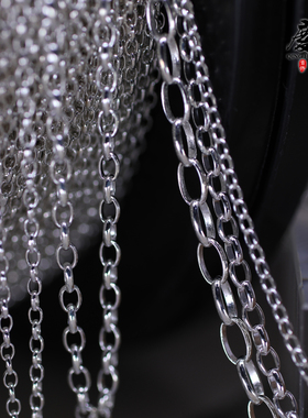 S925纯银长珍珠椭圆十字链