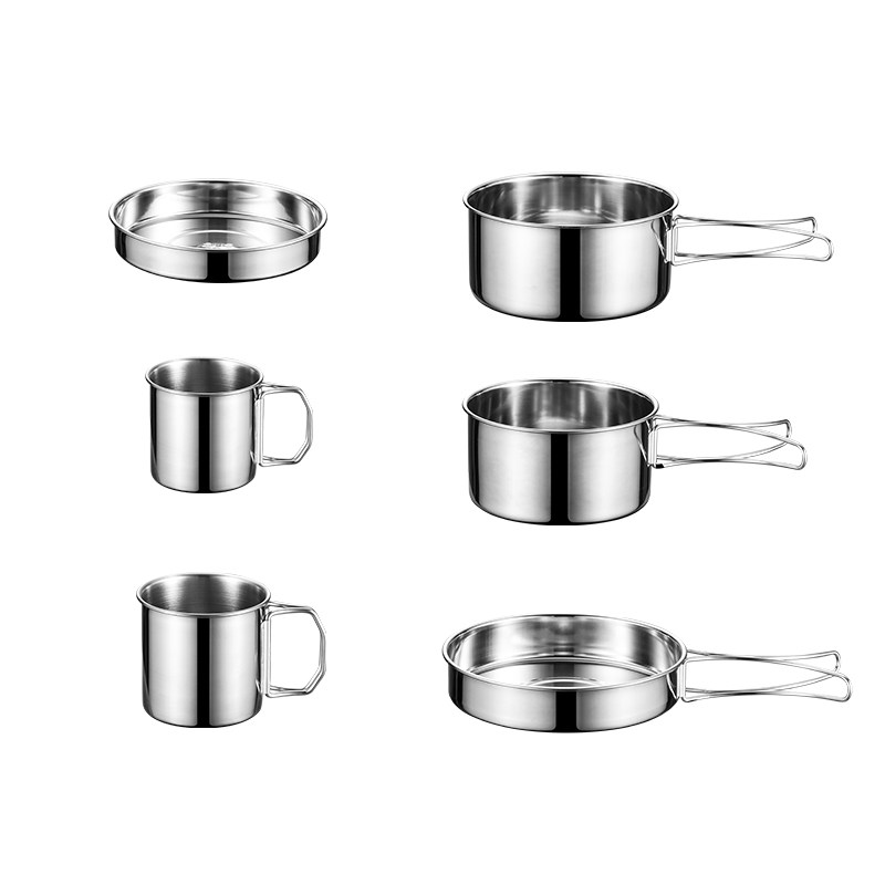 304不锈钢户外炊具野炊折叠餐具套娃易收纳便携锅具套装野营用品,淘宝优惠券,粉丝福利购,淘宝优惠卷