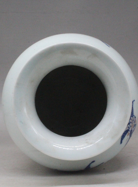 手绘中式复古青花釉里红寿桃冬瓜瓶桌面陶瓷摆件台面装饰花瓶