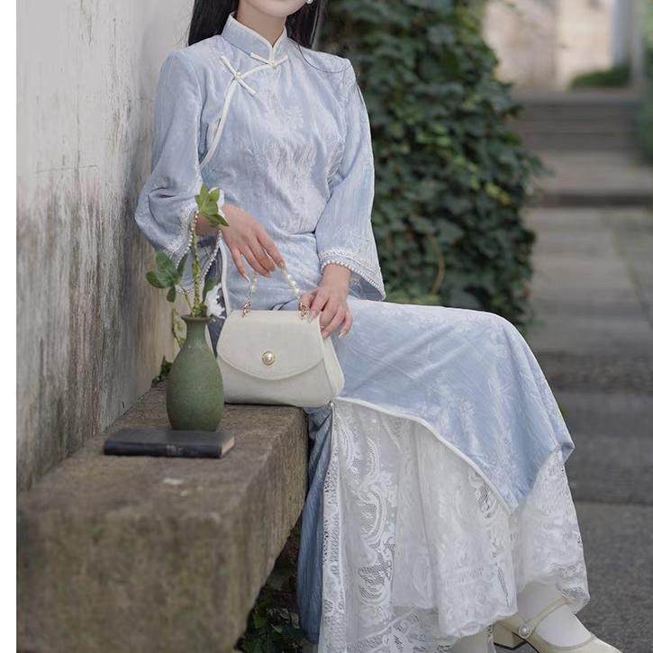 旗袍内搭衬裙蕾丝半身裙松紧复古百搭旗袍秋冬搭配打底遮胯显瘦,淘宝优惠券,粉丝福利购,淘宝优惠卷