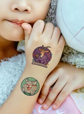 疯狂动物城2朱迪尼克闪粉纹身贴纸妆容卡通蛇兔节日礼物Zootopia