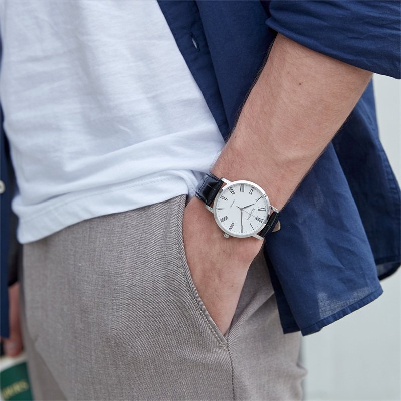 罗西尼手表男启迪系列正品男士手表简约休闲石英情侣表男表519907