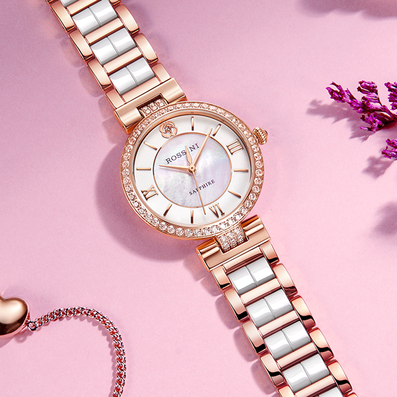 罗西尼正品女学生陶瓷女士石英表 罗西尼珠海国产腕表