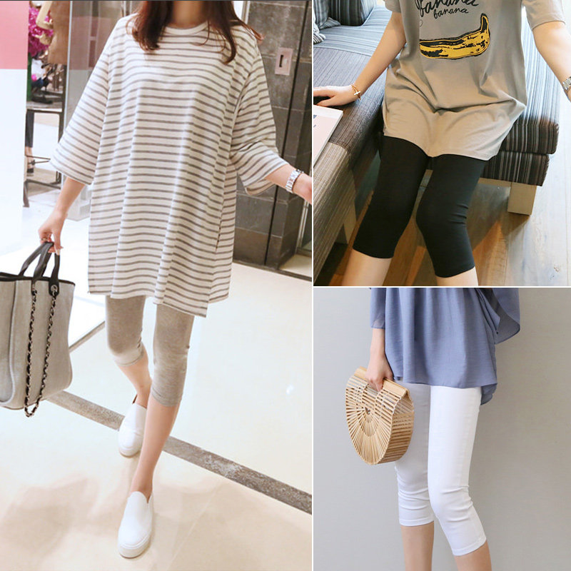 浪莎孕妇七分夏季孕妇裤子打底裤 浪莎孕妈孕妇打底裤