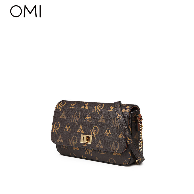 欧米2022新款潮秋冬小众老花斜挎包 omi欧米科贸女士包袋