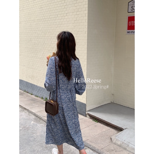 Весенняя небольшая юбка, дизайнерский синий лонгслив, коллекция 2022, цветочный принт