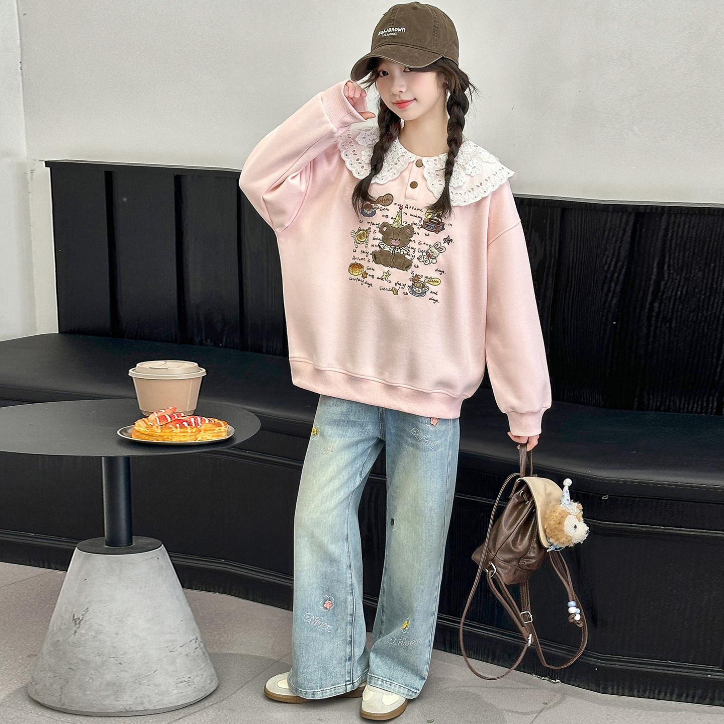 女童春装套装2026新款儿童韩系开春穿搭女孩大童时髦牛仔裤两件套,淘宝优惠券,粉丝福利购,淘宝优惠卷