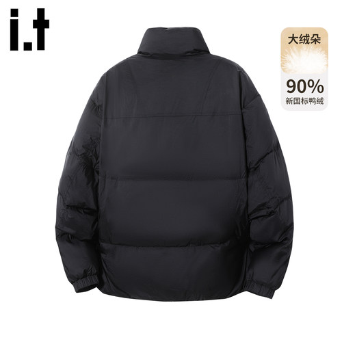 it :5cm/FIVECM黑色立领羽绒服男款2025冬季加厚90鸭绒面包服外套 - 图1