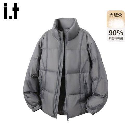 it :5cm/FIVECM黑色立领羽绒服男款2025冬季加厚90鸭绒面包服外套 - 图0