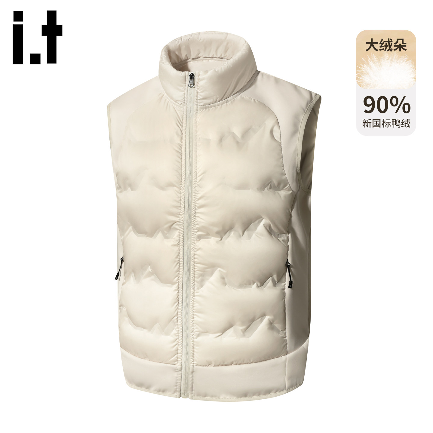 it :5cm/FIVECM立领短款羽绒马甲男士2025冬季轻量化90白鸭绒坎肩,淘宝优惠券,粉丝福利购,淘宝优惠卷