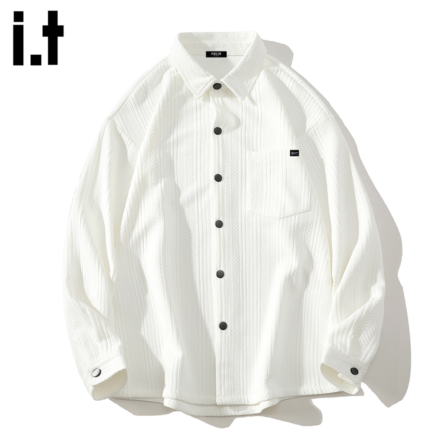 it :5cm/FIVECM日系复古针织衫男秋季潮牌设计感宽松休闲长袖衬衫,淘宝优惠券,粉丝福利购,淘宝优惠卷