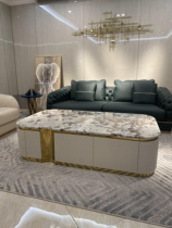 Italian Style Light Lavish Tea Table Natural Marble Extravaganza Living-room Sofa Combined Dining Side Cabinet TV Cabinet Edge A Few High-end Models