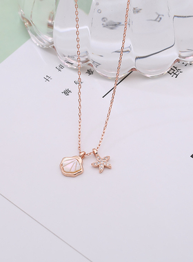 S925纯银贝壳项链女INS小众设计