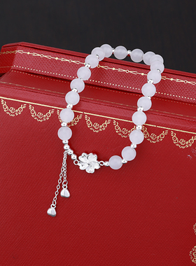 樱花爱心流苏猫眼石手链手串气质