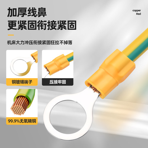 接地线黄绿双色跨接线等电位配电箱门连接光伏桥架小黄线4/6平方 - 图0