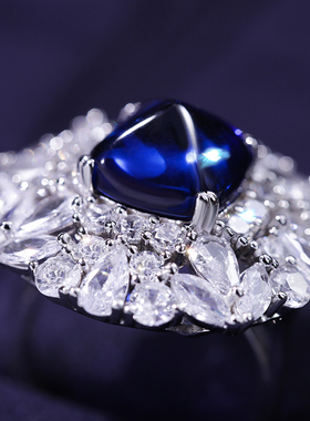 轻奢珠宝纯银皇家祖母绿戒指设计