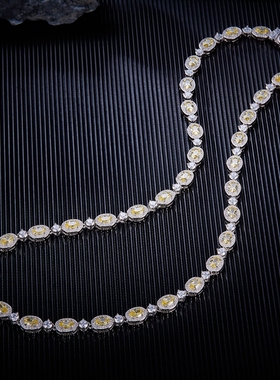女925纯银高碳钻晚宴项链
