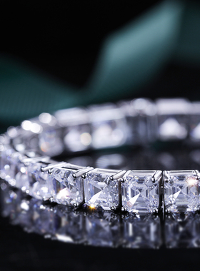 超闪女纯银高碳钻欧美手链防退色