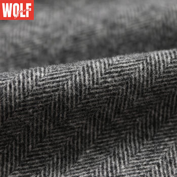 Wolfzone double-sided cashmere 2018 autumn and winter new Albaka herringbone pattern jacket woolen length mid-length woolen jacket