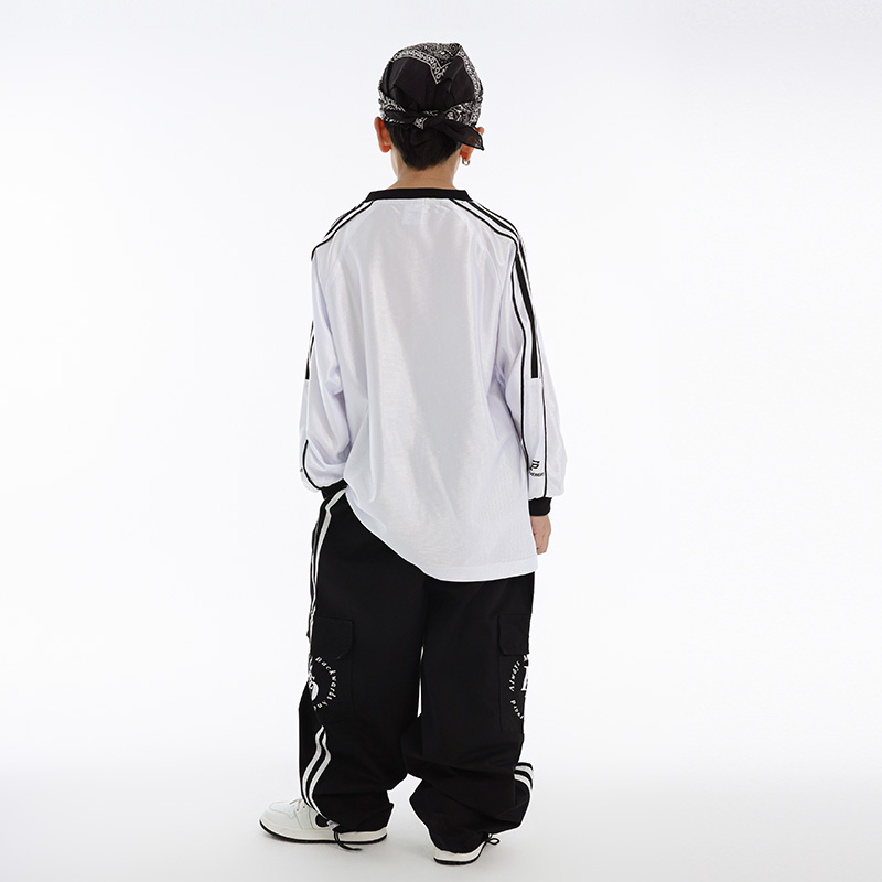 嘻哈儿童街舞潮服套装男女童复古上衣裤子少儿hiphop童装表演出服