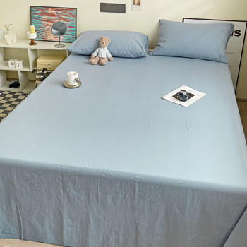 Good night cat new ins solid color washed cotton sheets single piece students dormitory single double quilt summer beds