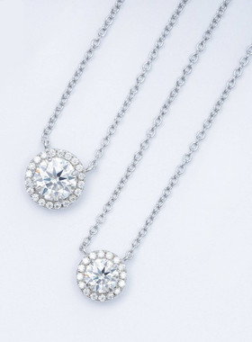 S925银镶D色莫桑钻女款锁骨链