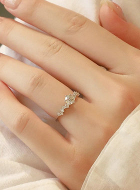 S925莫桑钻星梦闭口求婚戒指